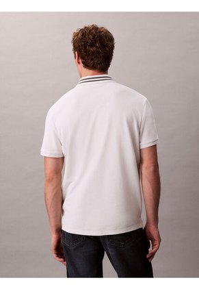 Polo Gris De Piqué Con Ribetes En Contraste Calvin Klein