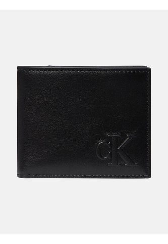 Billetera Negra De Cuero Con Monograma Calvin Klein Calvin Klein