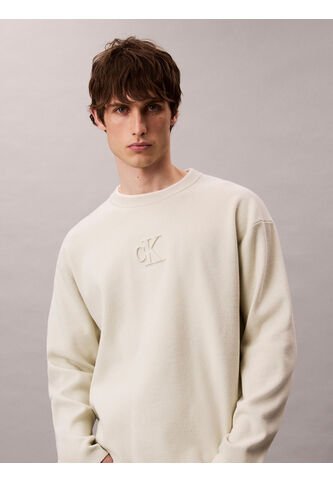 Saco Beige De Cuello Redondo Y Logo En Relieve Calvin Klein Calvin Klein