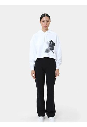 Buzo Blanco Con Capota Y Gráfico De Floral Calvin Klein