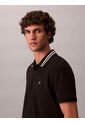 Polo Negro De Piqué Con Ribetes En Contraste Calvin Klein de Calvin Klein