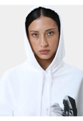 Buzo Blanco Con Capota Y Gráfico De Floral Calvin Klein