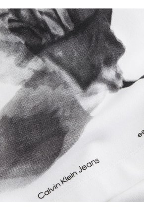 Buzo Blanco Con Capota Y Gráfico De Floral Calvin Klein