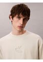 Saco Beige De Cuello Redondo Y Logo En Relieve Calvin Klein de Calvin Klein