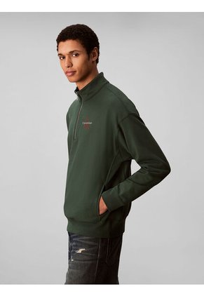 Saco Verde Con Cuello Semi Alto Y Cierre De Cremallera Calvin Klein