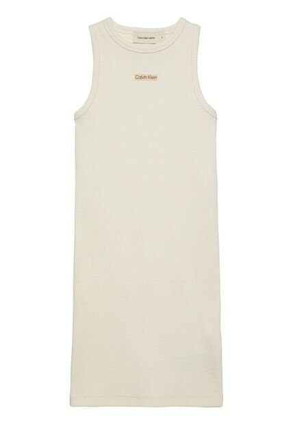 Vestido Blanco Slim Sin Mangas De Canalé Calvin Klein