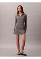 Vestido Gris Polo Acanalado De Manga Larga Calvin Klein de Calvin Klein
