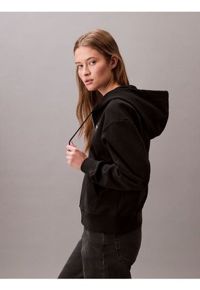 Buzo Negro Con Capota Y Cierre De Cremallera Calvin Klein