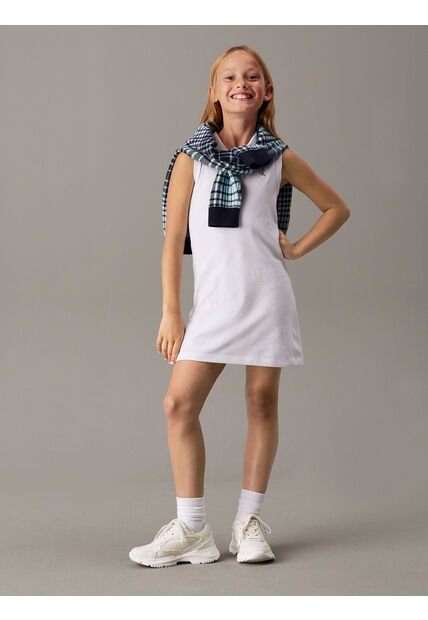 Vestido Blanco Polo Suelto Sin Mangas Calvin Klein