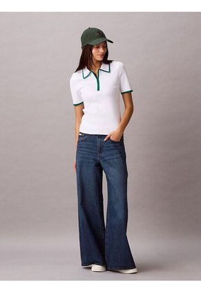 Polo Blanco Con Detalles En Contraste Calvin Klein