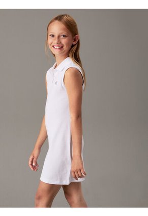 Vestido Blanco Polo Suelto Sin Mangas Calvin Klein
