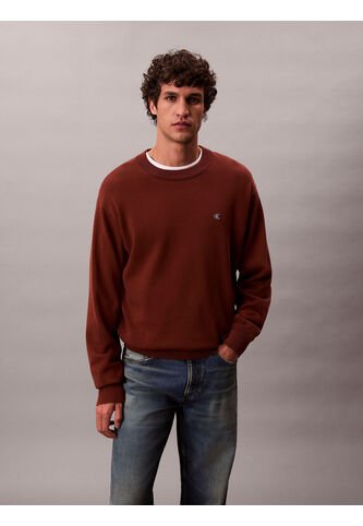 Saco Café Tejido Con Cuello Redondo Calvin Klein Calvin Klein