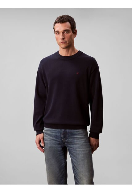 Saco Azul Tejido Con Cuello Redondo Calvin Klein