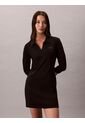 Vestido Negro Polo Acanalado De Manga Larga Calvin Klein de Calvin Klein