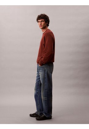 Saco Café Tejido Con Cuello Redondo Calvin Klein