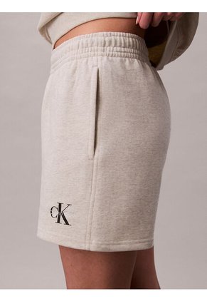 Pantalonetas Blanco De Felpa Francesa Con Logo Monograma Calvin Klein