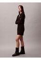 Vestido Negro Polo Acanalado De Manga Larga Calvin Klein de Calvin Klein