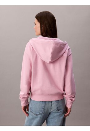 Buzo Rosado Con Capota Y Cierre De Cremallera Calvin Klein