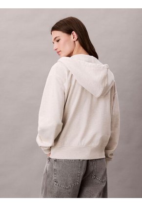 Buzo Blanco Con Capota Y Cierre De Cremallera Calvin Klein