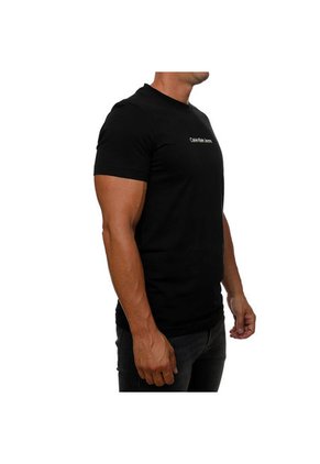 Camiseta Negra Con Logo Institutional Bicolor Calvin Klein