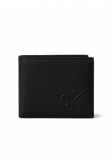 Billetera Negra Sculpted Con Monograma En Relieve Calvin Klein