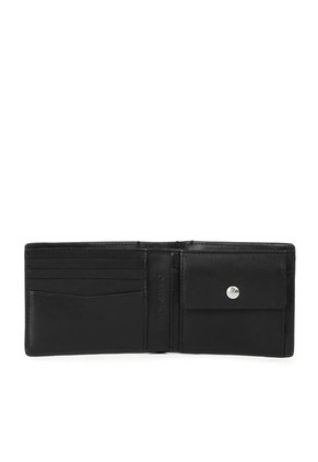 Billetera Negra Sculpted Con Monograma En Relieve Calvin Klein