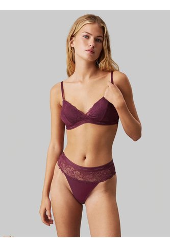 Tanga Vinotinto De Cintura Alta Con Diseño De Encaje Calvin Klein Calvin Klein