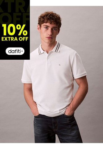 Polo Gris De Piqué Con Ribetes En Contraste Calvin Klein Calvin Klein
