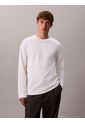 Camiseta Blanca De Manga Larga De Algodón Premium En Tejido Interlock Calvin Klein de Calvin Klein