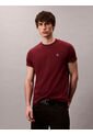Camiseta Vino Tinto Regular De Manga Corta Con Monograma Bordado Calvin Klein de Calvin Klein