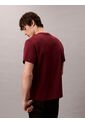Camiseta Vino Tinto Regular De Manga Corta Con Monograma Bordado Calvin Klein de Calvin Klein