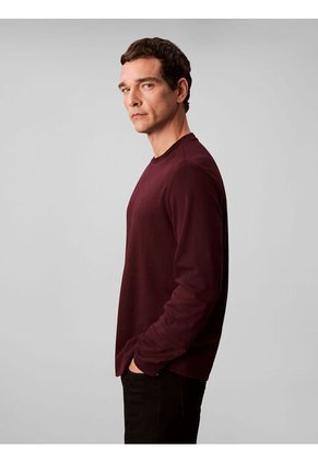 Camiseta Chocolate De Manga Larga De Algodón Premium En Tejido Interlock Calvin Klein