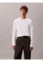 Camiseta Blanca De Manga Larga De Algodón Premium En Tejido Interlock Calvin Klein de Calvin Klein