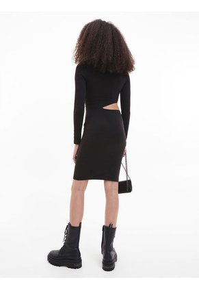Vestido Corto De Jersey Con Recortes Negro Calvin Klein