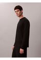 Camiseta Negra De Manga Larga De Algodón Premium En Tejido Interlock Calvin Klein de Calvin Klein