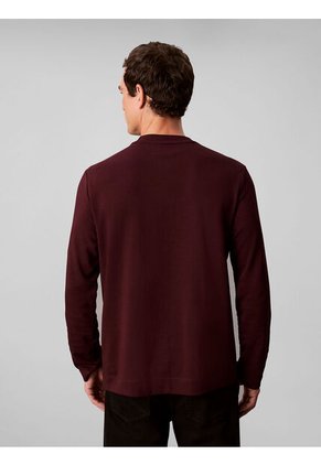 Camiseta Chocolate De Manga Larga De Algodón Premium En Tejido Interlock Calvin Klein