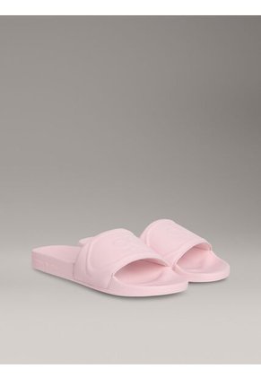 Sandalias Rosado Con Monograma En Relieve Calvin Klein
