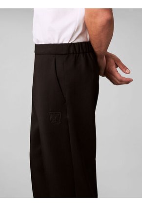 Pantalón Negro De Tejido Grueso De Punto Liso Con Cintura Elástica Calvin Klein