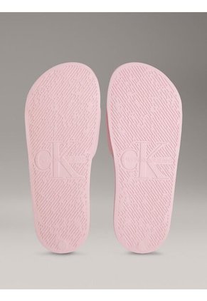 Sandalias Rosado Con Monograma En Relieve Calvin Klein