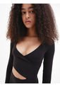Vestido Corto De Jersey Con Recortes Negro Calvin Klein de Calvin Klein
