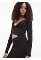 Vestido Corto De Jersey Con Recortes Negro Calvin Klein de Calvin Klein