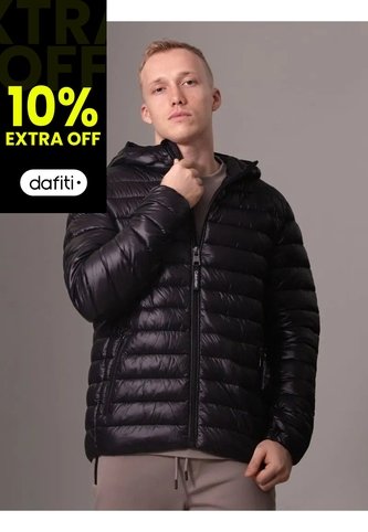 Chaqueta Negra Acolchada Con Capota Calvin Klein Calvin Klein