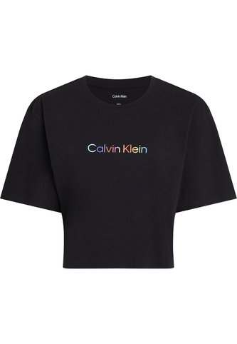Camiseta Negra De Pijama Boxy Cropped - Pride Calvin Klein Calvin Klein