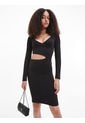 Vestido Corto De Jersey Con Recortes Negro Calvin Klein de Calvin Klein
