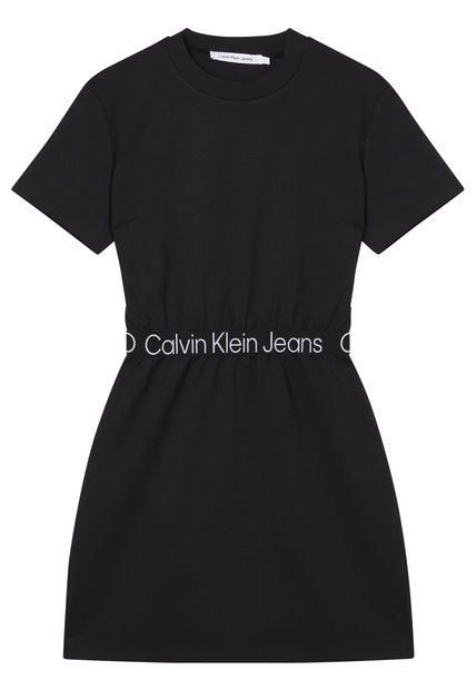 Vestido Con Logo Negro Calvin Klein