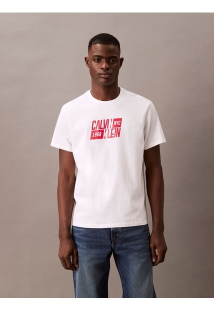 Camiseta Blanca Sport Logo Easy Crewneck Calvin Klein