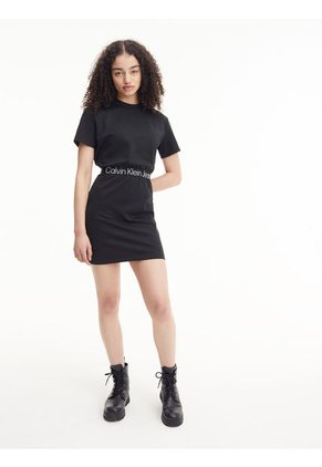 Vestido Con Logo Negro Calvin Klein