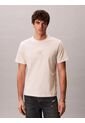 Camiseta Beige De Manga Corta Con Monograma Estampado Calvin Klein de Calvin Klein