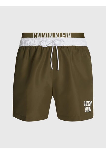 Pantalón Corto De Baño Con Cintura Doble  Intense Power Verde Calvin Klein