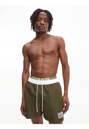 Pantalón Corto De Baño Con Cintura Doble  Intense Power Verde Calvin Klein